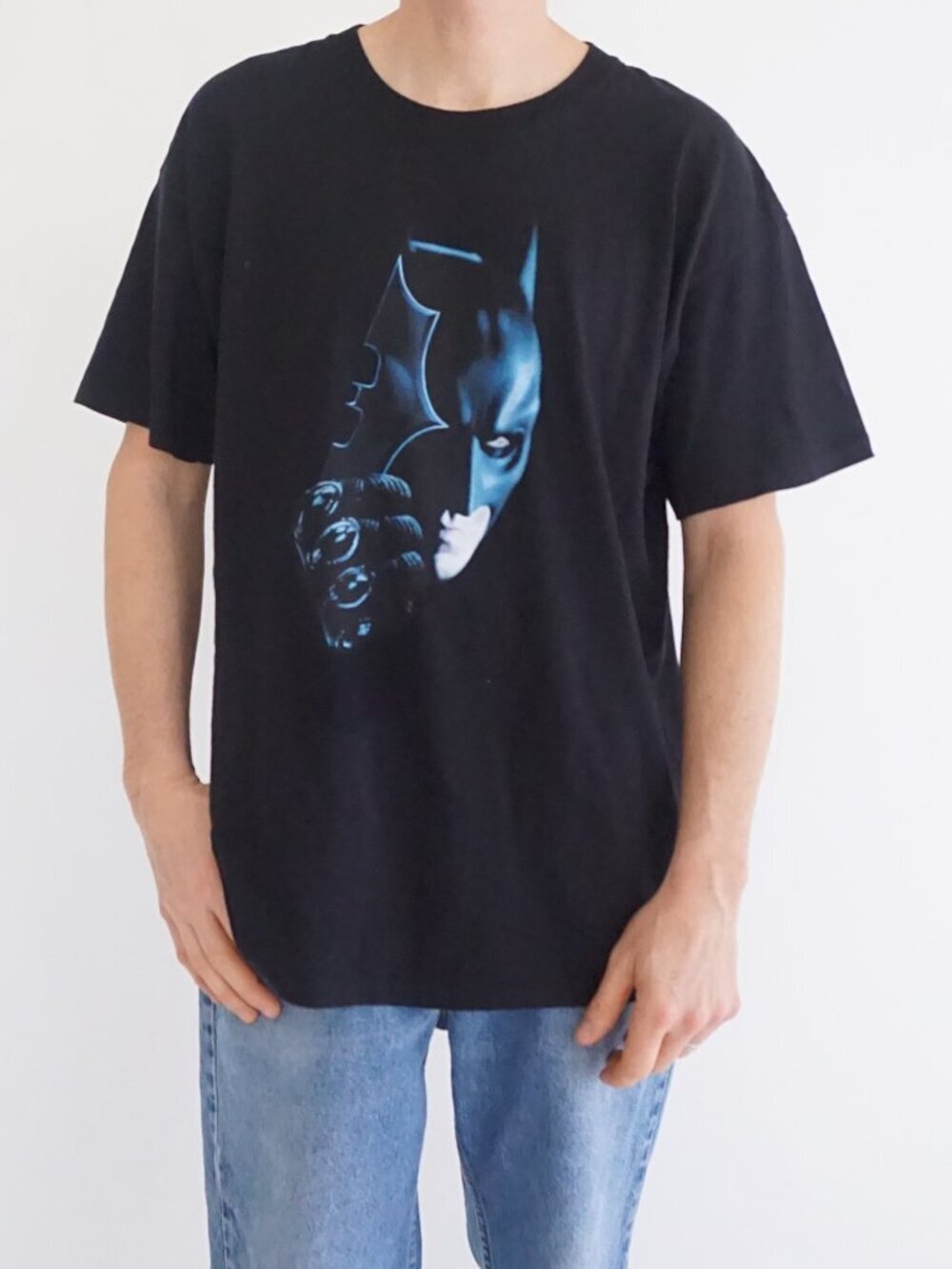 Vintage Batman Black Movie Graphic T Shirt Comics Dark Knight Gotham Cotton XL